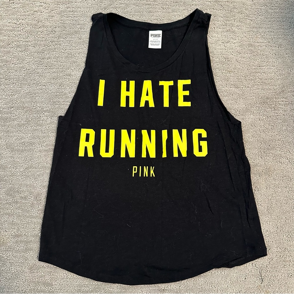 PINK I HATE RUNNING TANK S